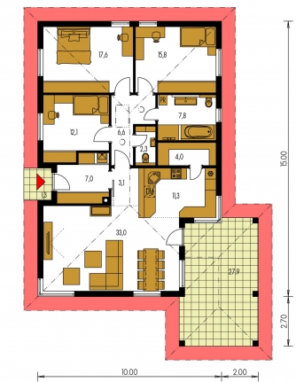 Floor plan of ground floor - BUNGALOW 183
